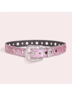 Pink Sequin Rhinestone Girly Glam Belt